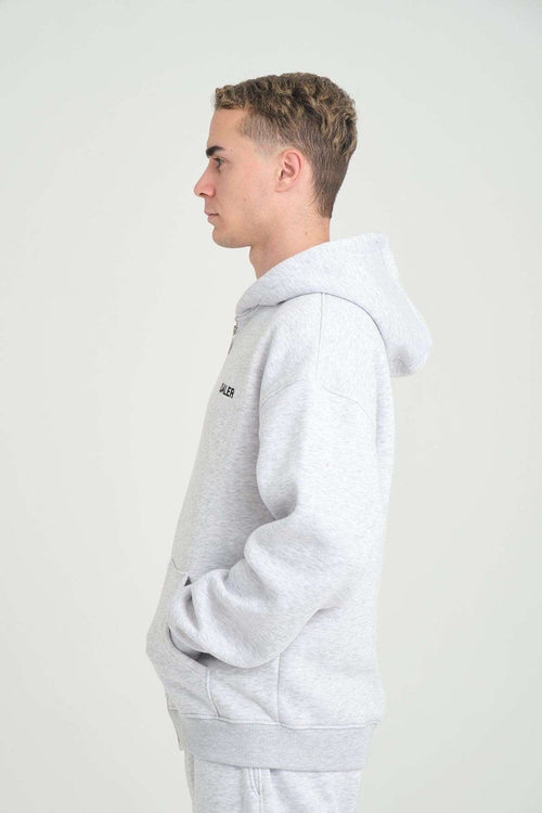 Basic Heavyweight Zipper Hoodie - Grey Melange