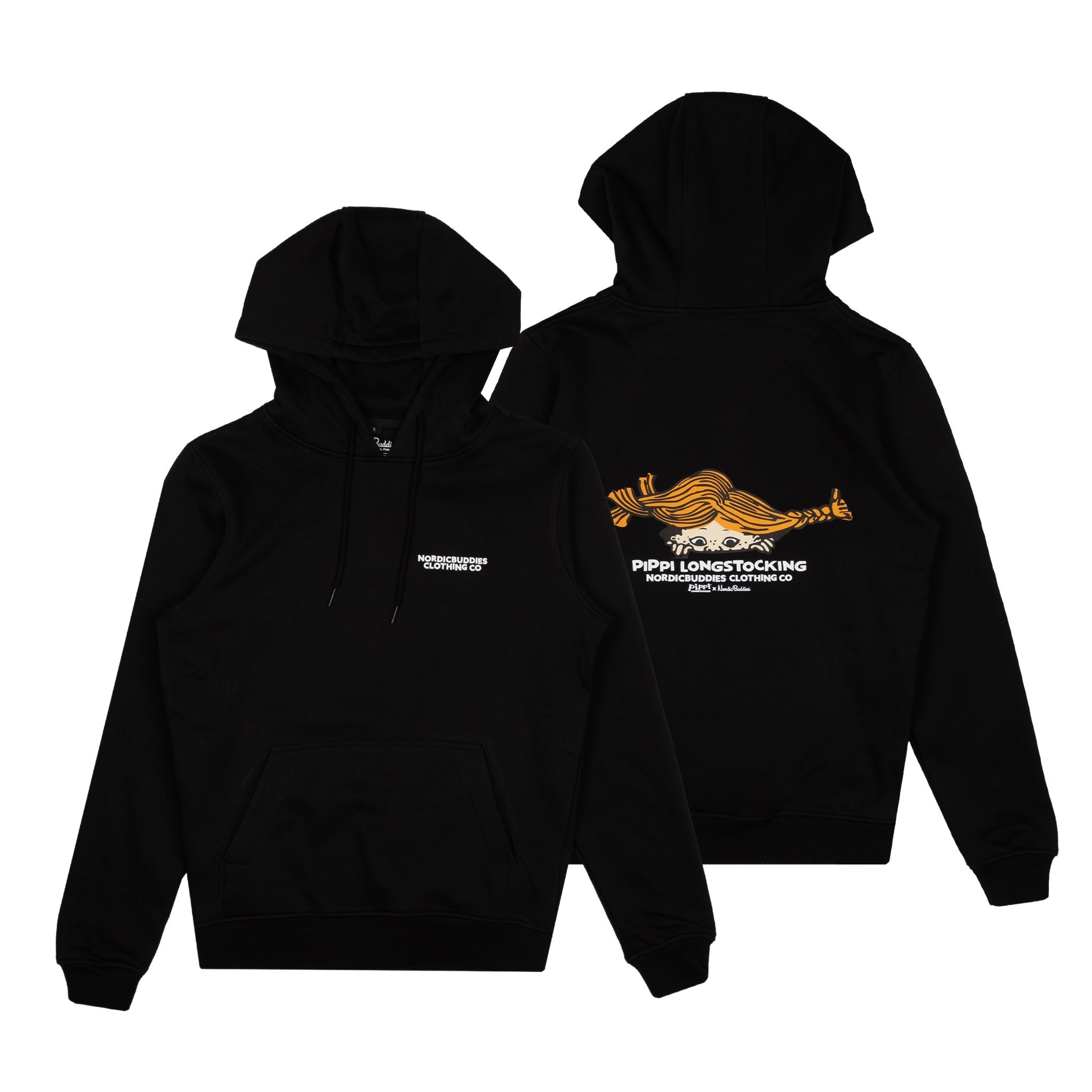 Pippi Longstocking Unisex Heavy Hoodie - Black